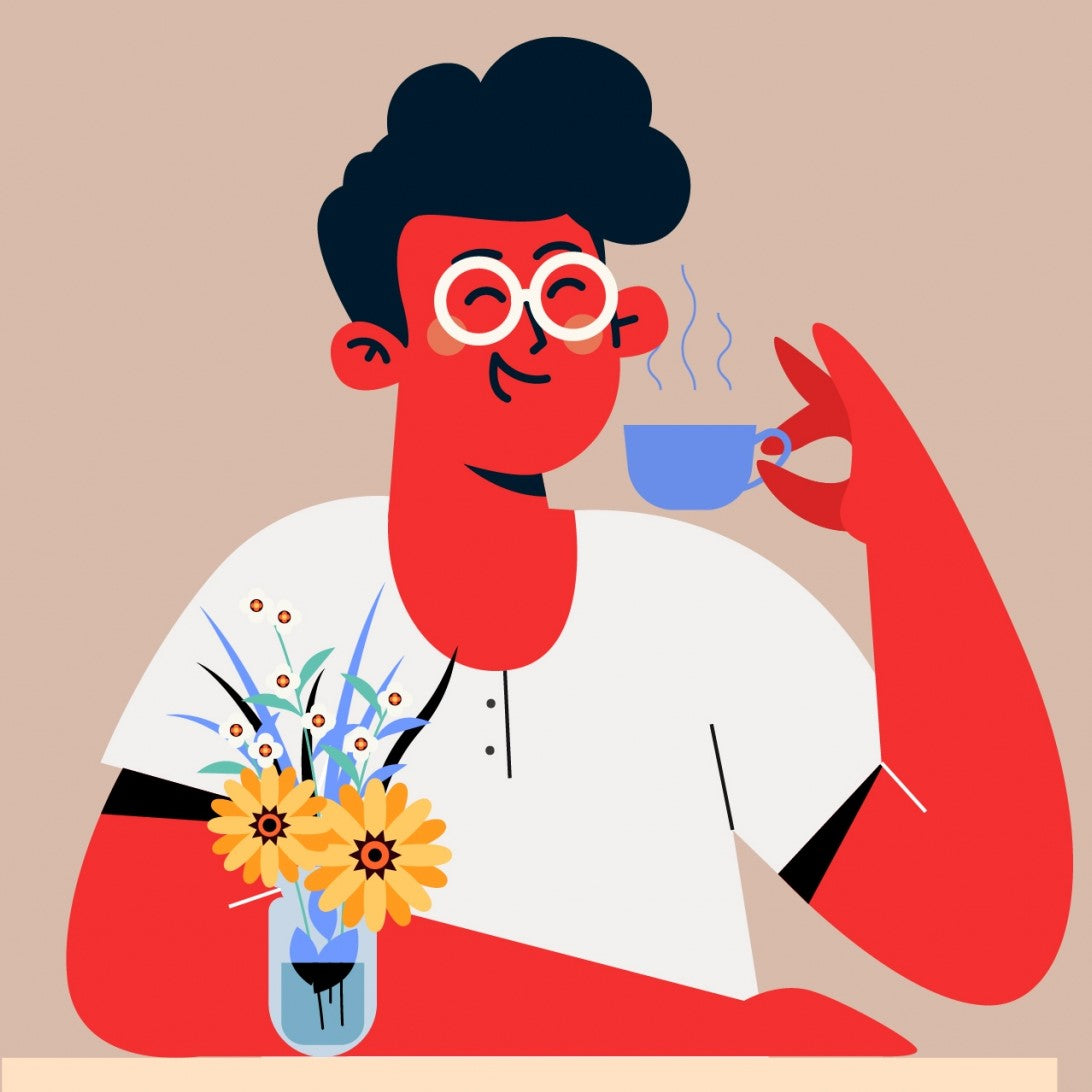 Vector image of a person holding hot coffee. Author: https://all-free-download.com/