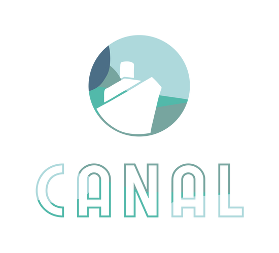 Canal roasters Logo in blue tones